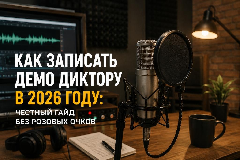 Как записать демо диктору в 2026 году — студия, микрофон, аудиоволна